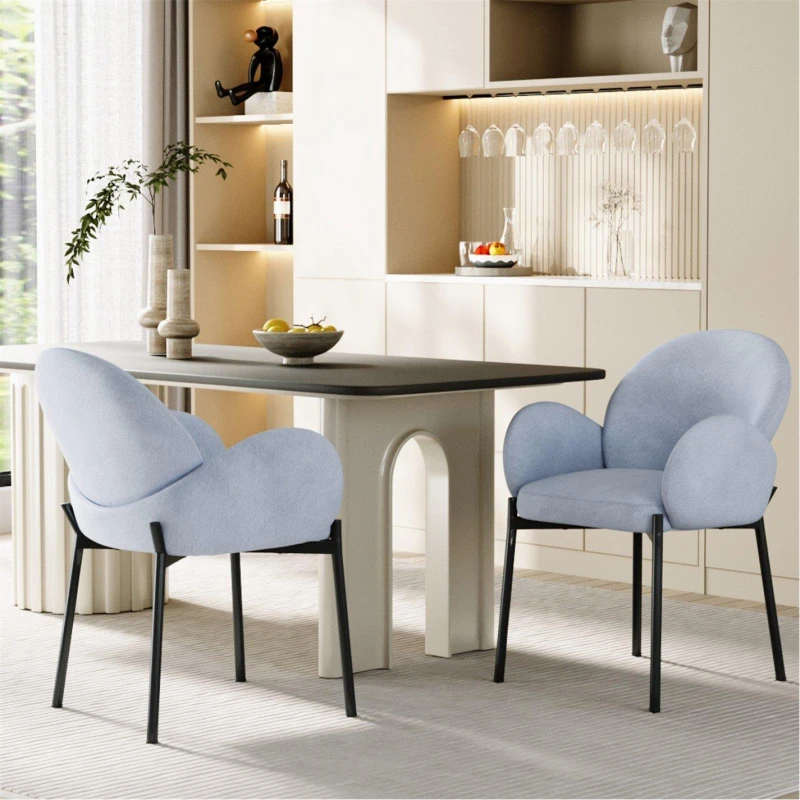 Image of Kabinet UK 2 Set Upholstered Dining Chairs with Armrest Grey unisex One Size