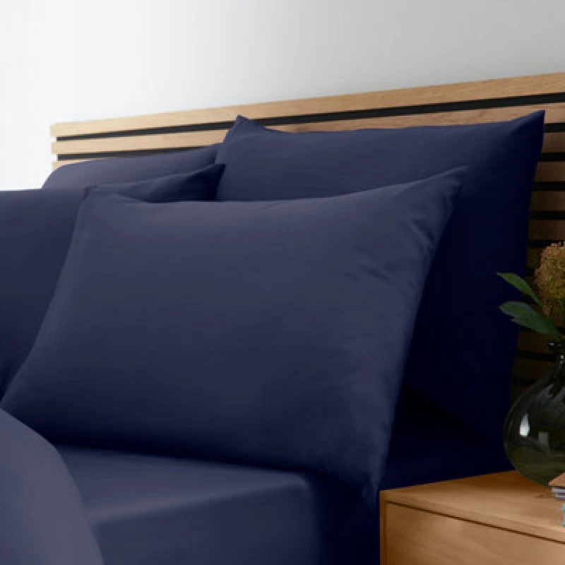 Image of Catherine Lansfield 'So Soft Easy Iron' Standard Pillowcase Pack of 4 Navy
