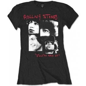 Image of The Rolling Stones - Photo Exile Ladies Medium T-Shirt - Black