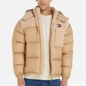 Image of Tommy Jeans Cord Mix Alaska Nylon Puffer Jacket - S