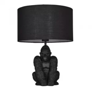 Image of King Gorilla Table Lamp in Black with Black Reni Shade