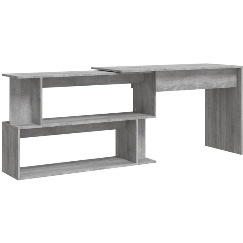 Image of Vidaxl Corner Desk Grey Sonoma 200X50X76cm Engineered Wood, Grey 815424