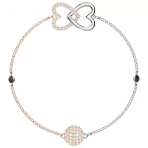 Image of Ladies Swarovski Two-Tone Steel and Rose Plate Remix Forever Heart Bracelet