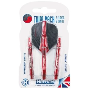 Image of Harrows Twin Pack Dart Flight/Shafts Red
