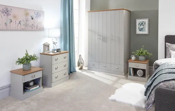 Image of GFW Kendal 4 Piece Bedroom Set Grey