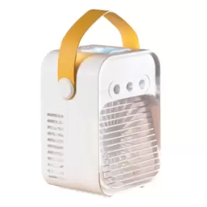 Image of Rechargeable Mini Cooler Humidifier Portable Desk Mist Fan White