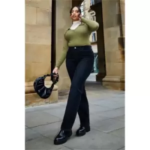 Image of I Saw It First Plus Size Wide Leg Seam Front Jeans - Black