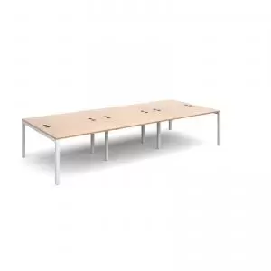 Image of Connex triple back to back desks 3600mm x 1600mm - white frame and