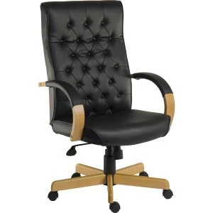 Image of Teknik Warwick Noir Executive Chair with Button-Tufted Backrest