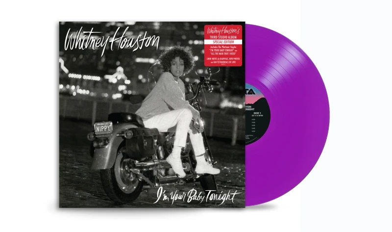 Image of Whitney Houston I'm Your Baby Tonight [Violet Vinyl] LP Black unisex