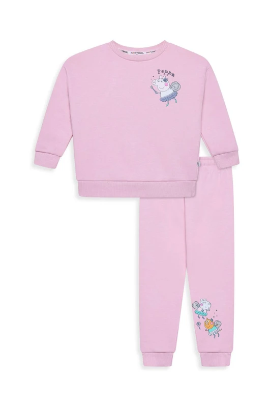 Image of Brand Threads Girl's Peppa Pig jog set in Pink Size: 1-2 Years Pink Female 1-2 Years