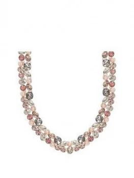 Image of Mood Silver Plated Tonal Pink Mix Shape Encrusted Collar Necklace
