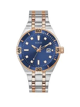 Image of Guess GW0330G3 Mens Premier Two Tone Steel Bracelet Wristwatch Colour - Silver Tone