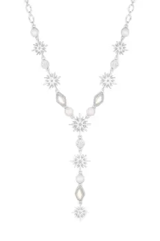 Image of Silver Crystal And Aurora Borealis Celestial Y Drop Necklace