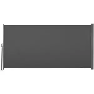 Image of Outsunny 3x1.6M Retractable Side Awning Screen Fence Patio Privacy Divider Grey - Grey