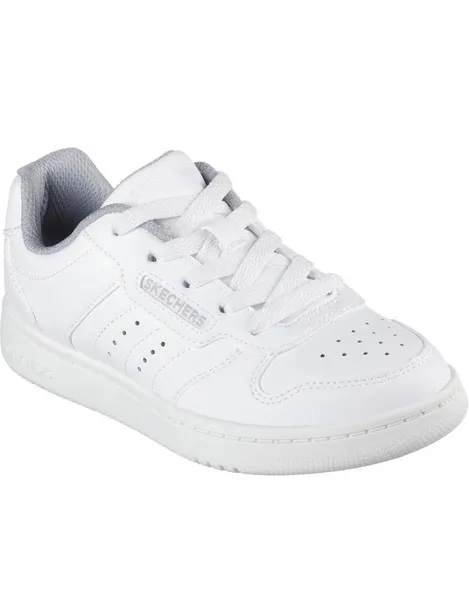 Image of Skechers Boys Quick Street Vorton Leather Upper Trainers UK Size 12.5 (EU 31) White SKE2293-WHT-12.5