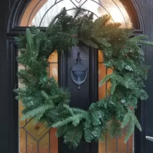 Image of 50cm Festive Green Norfolk Pine Christmas Wreath PE/PVC Tips