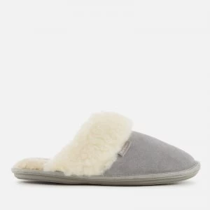 Image of Barbour Womens Lydia Suede Mule Slippers - Grey - UK 3 - Grey