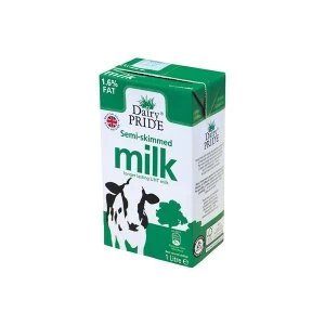 Image of Dairy Pride Semi Skimmed Longlife UHT Milk 1 Litre Pack of 12