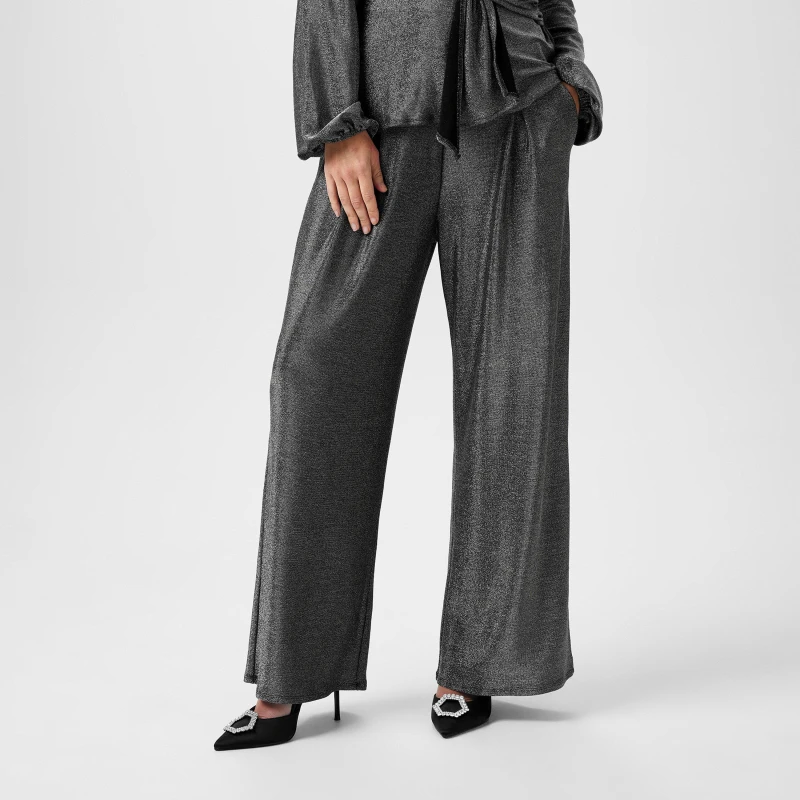 Image of Biba Biba Wide Leg Trouser - Silver Silver 8