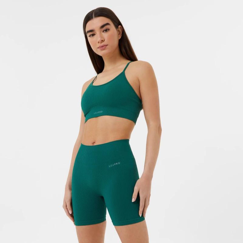 Image of USA Pro Rib Shorts Womens - Green Green 10