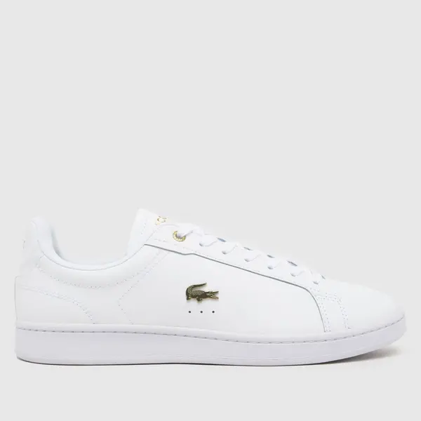 Image of Lacoste carnaby pro trainers in white & gold
