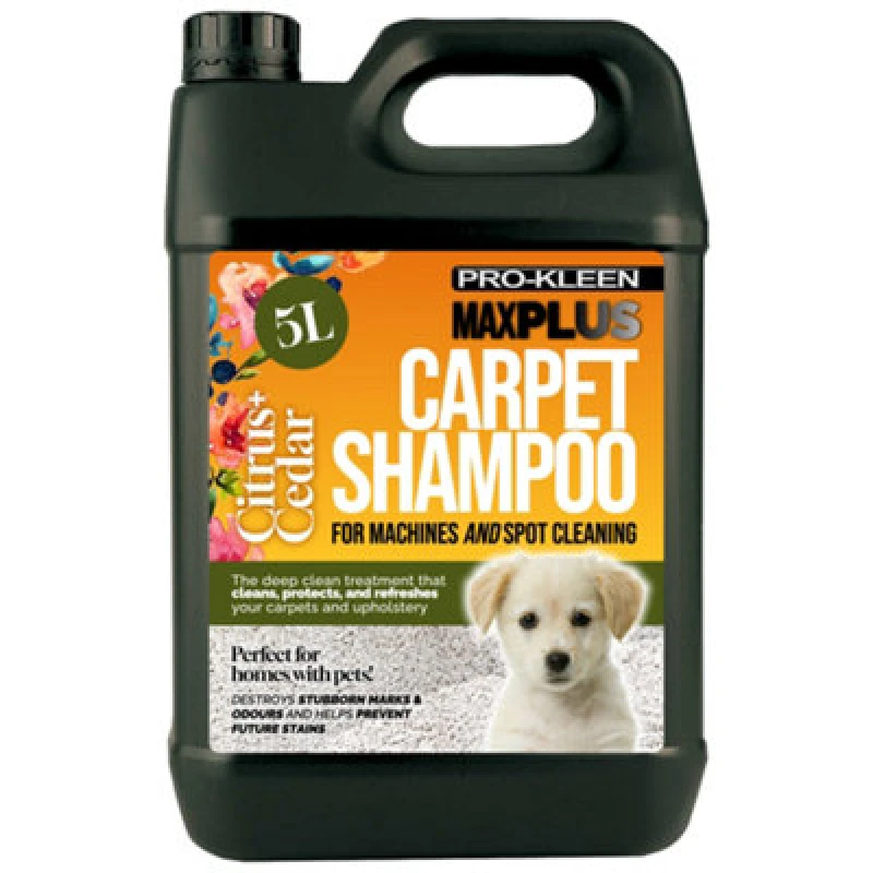 Image of ProKleen Carpet Cleaning Shampoo Odour Remover Citrus & Cedar Fragrance 1 x 5L Clear unisex