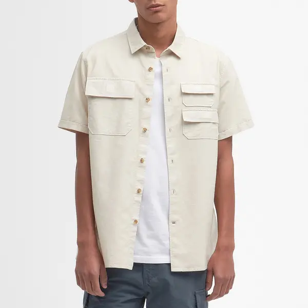 Image of Barbour Heritage Catterick Cotton Oxford Shirt - L Beige Shirts male MSH5482GY59 L