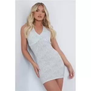 Image of I Saw It First Coral Ditsy Floral Halterneck Bodycon Dress - Pink