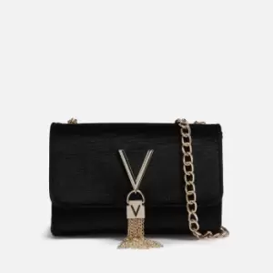 Image of Valentino Bags Womens Divina Velvet Gift Shoulder Bag - Black