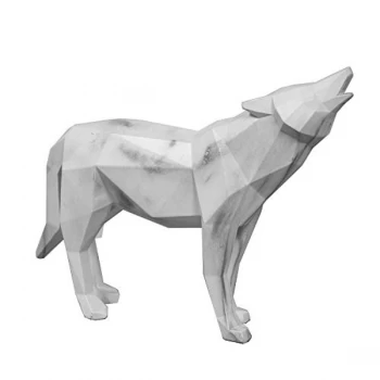Image of Marble Effect Figurine - Wolf