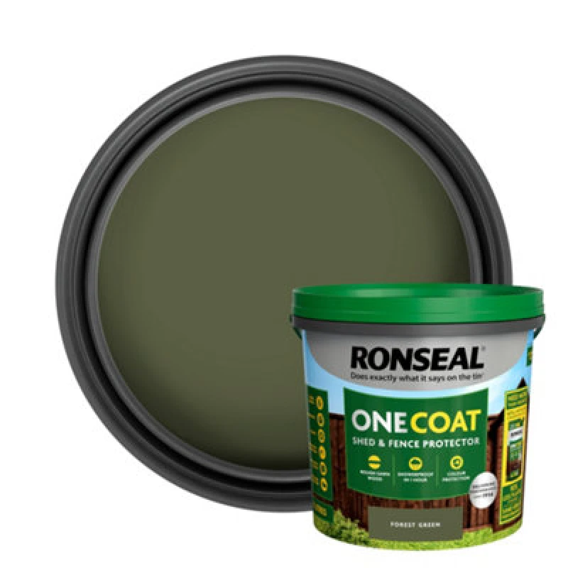 Image of Ronseal One Coat Shed & Fence Forest Green 5Lt 5.0564E+12