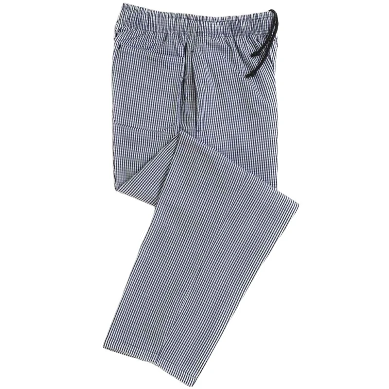 Image of Dennys Mens Elasticated Waist Chef Trousers in Blue Size: XS Blue Male XS