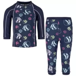 Image of Trespass Childrens/Kids Smiley Fish Swim Set (9-10 Years) (Navy Blue/Pink/White)