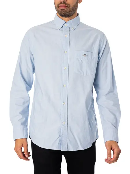 Image of Gant Regular Oxford Shirt Light Blue M