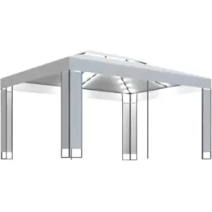 Image of Vidaxl - Gazebo with LED String Lights White 3x4 m white