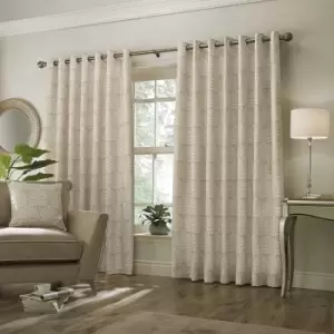 Image of Paoletti Horto Eyelet Curtains (90in x 90in) (Natural)