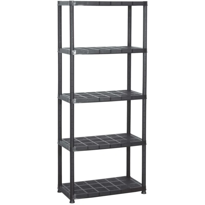 Image of VIDAXL Vidaxl - Storage Shelf 5-Tier Black 71x38x170cm Plastic 8720286084342