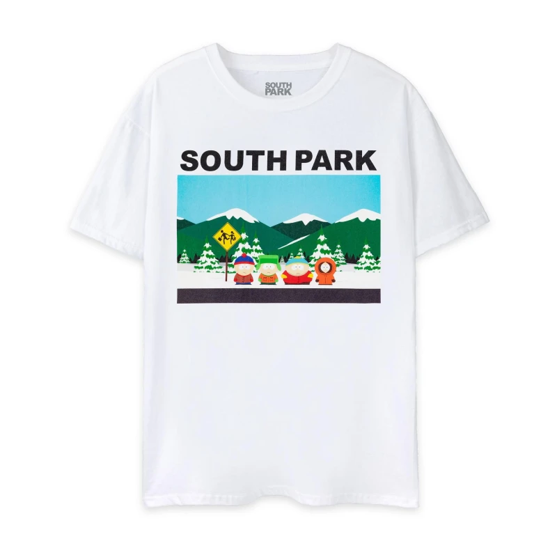Image of South Park South Park Men Short Sleeved T-Shirt in White Size: large White L Male 5063203027866
