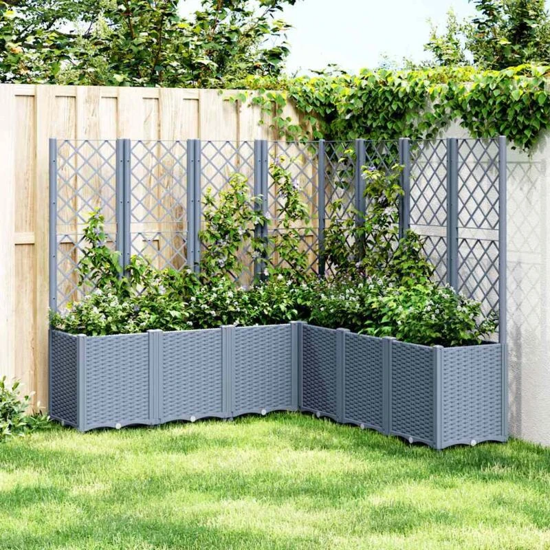 Image of VIDAXL Garden Planter with Trellis Blue Grey 160x160x140cm pp Vidaxl 8721012410886