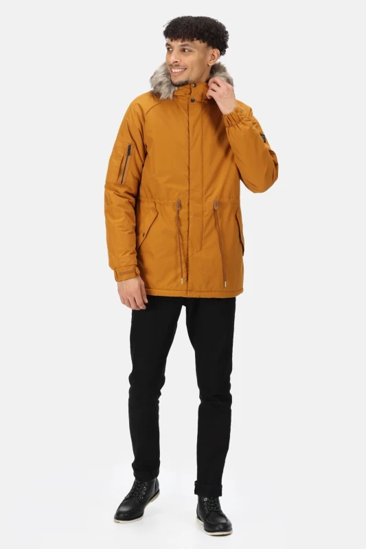 Image of Regatta Regatta Men 'Salinger III' Isotex Waterproof Hiking Parka Jacket in Burnt Orange Size: Medium Burnt Orange M Male 5059404843800