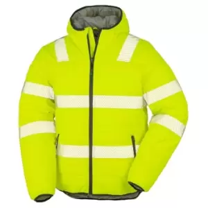 Image of Result Genuine Recycled Mens Ripstop Padded Jacket (M) (Fluorescent Yellow)