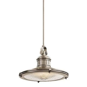 Image of 1 Light Large Dome Ceiling Pendant Antique Pewter, E27