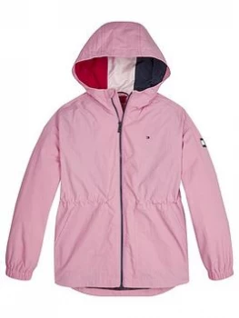 Image of Tommy Hilfiger Girls Packable Hooded Jacket - Pale Pink
