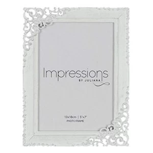 Image of 5" x 7" - Impressions Cream Distressed Photo Frame