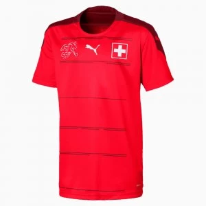Image of Mens PUMA Suisse Kids Home Replica Jersey, Red/Pomegranate, size 7-8 Youth, Clothing