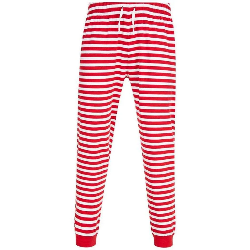 Image of SF Mens Stripe Cuffed Lounge Pants in Red Size: XS Red Male XS