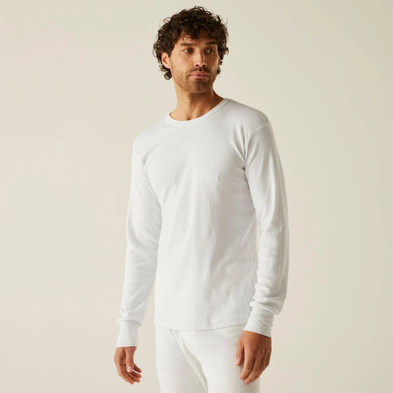 Image of Regatta Regatta Men Thermal Long Sleeve Vest in White Size: X-Small White XS Male 5063516015109