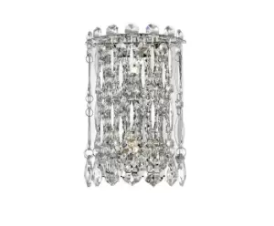 Image of Alita 2 Light Wall Lamp Chrome Crystal