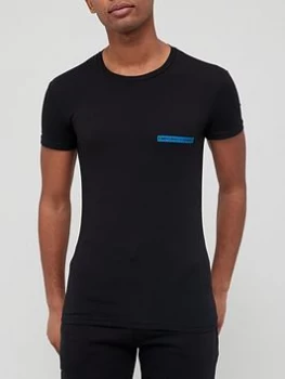 Image of Emporio Armani Icon Logo Lounge Slim Fit T-Shirt Black Size S Men